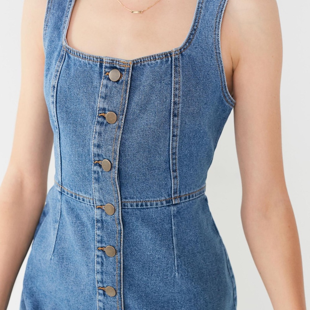 NWOT UO Button-Down Denim Mini Dress